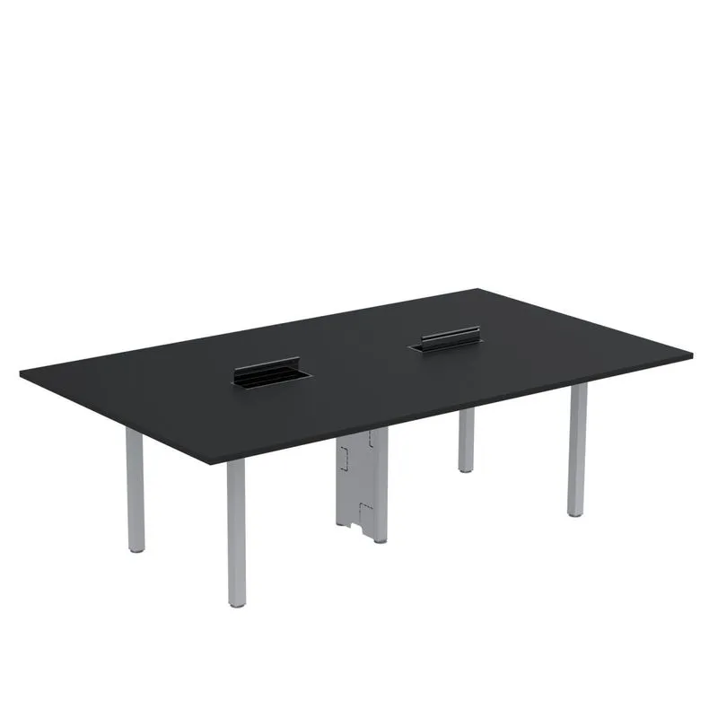 Mesa Reunião 240cm X 120cm Mrcpb2412 Preto E Cinza Preto/cinza