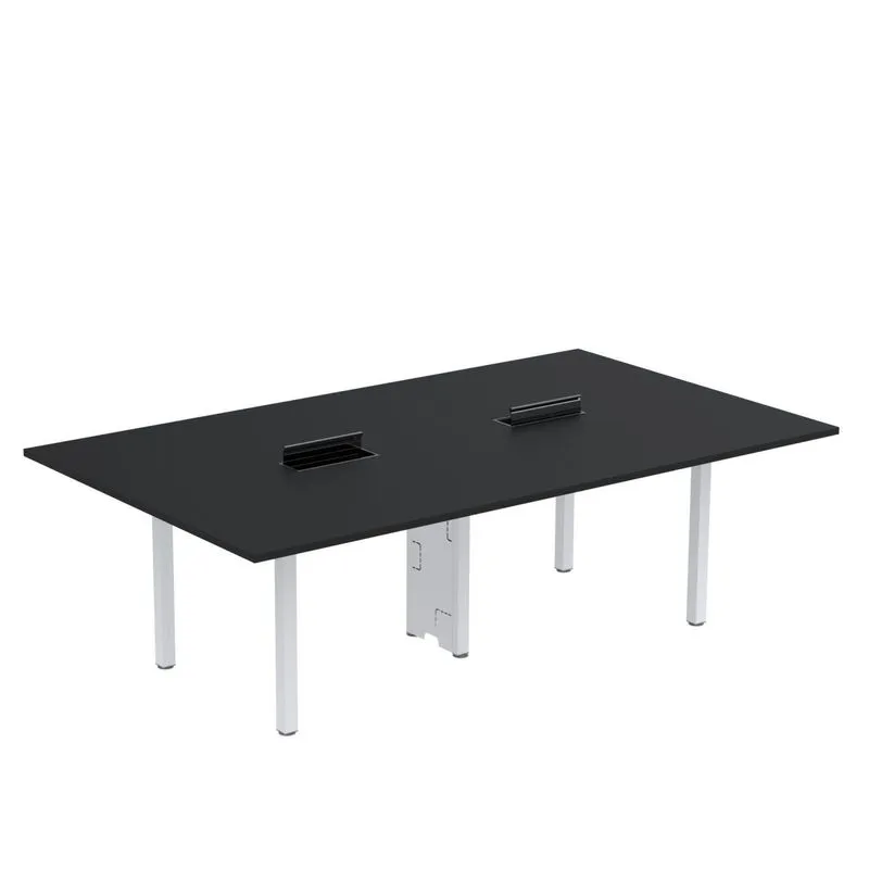 Mesa Reunião 240cm X 120cm Mrcpb2412 Preto E Branco Preto/branco