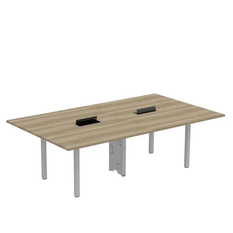Mesa Reunião 240cm X 140cm Mrcpb2414 Marrom E Cinza Noce Naturalle/cinza