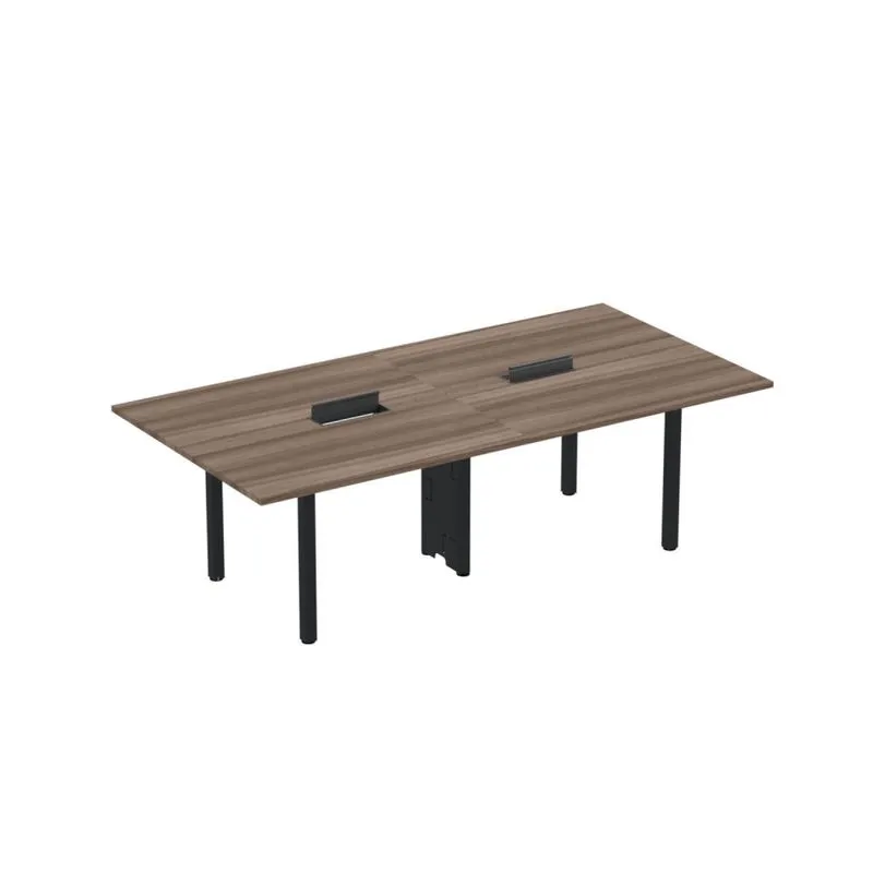 Mesa Reunião 320cm X 120cm Mrcpb3212 Marrom E Preto Walnut/preto