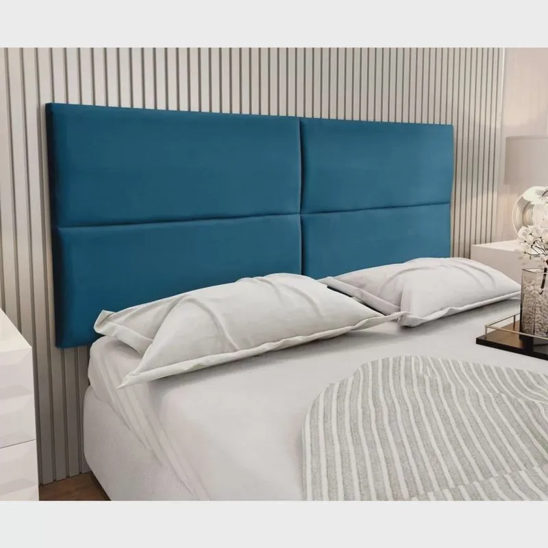 Cabeceira Painel Adesiva Turim 140 Cm Azul