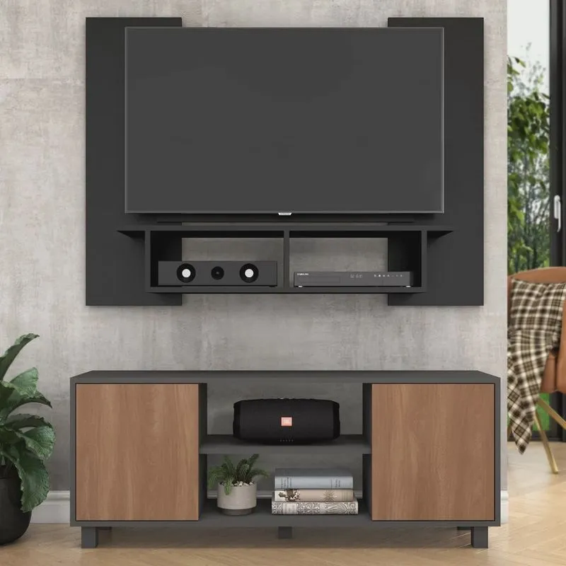Home Theather 120cm Rack 2 Portas e Painel para Tv 48 Polegadas City
