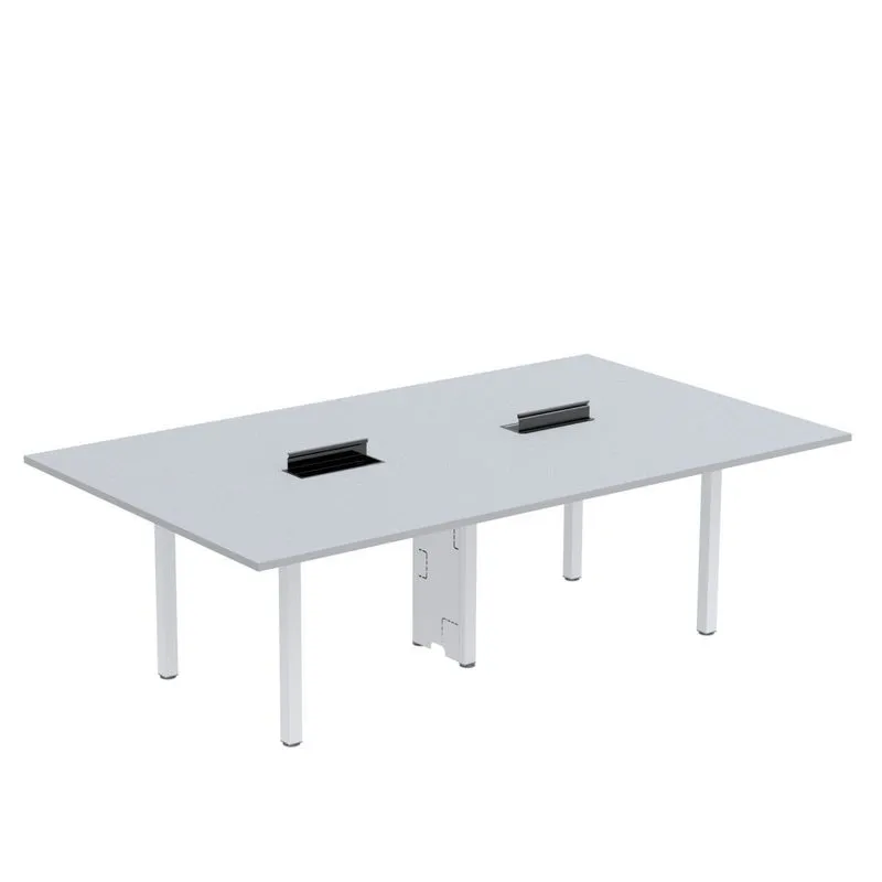 Mesa Reunião 320cm X 140cm Mrcpb3214 Cinza E Branco Cinza/branco