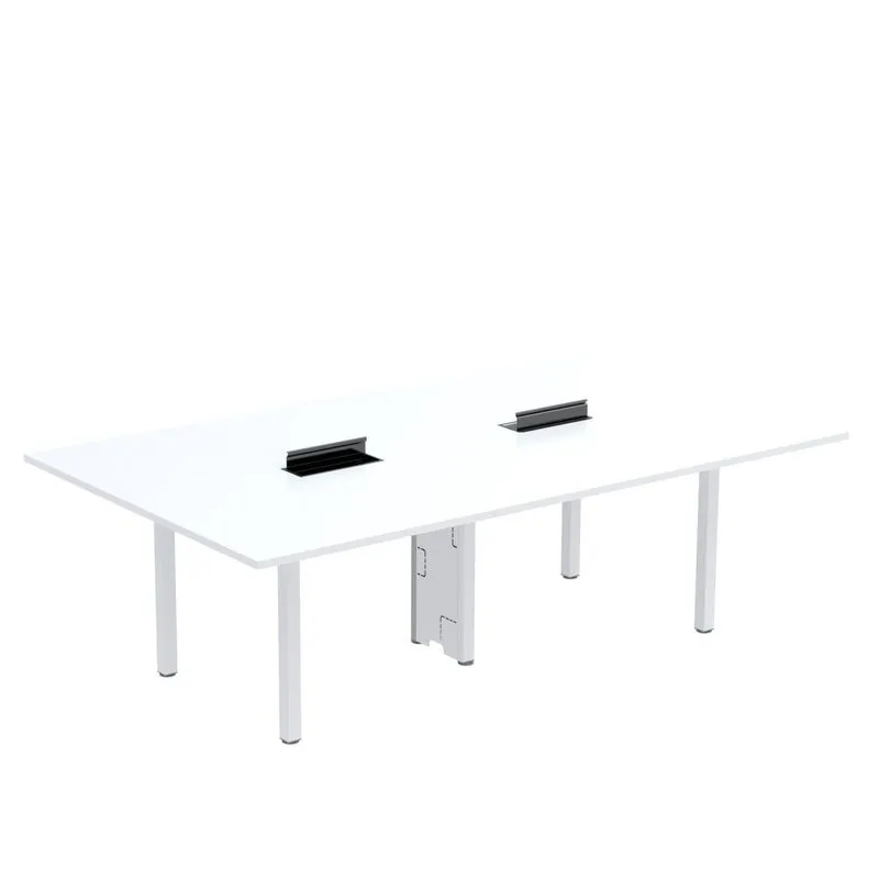Mesa Reunião 240cm X 140cm Mrcpb2414 Branco/cinza