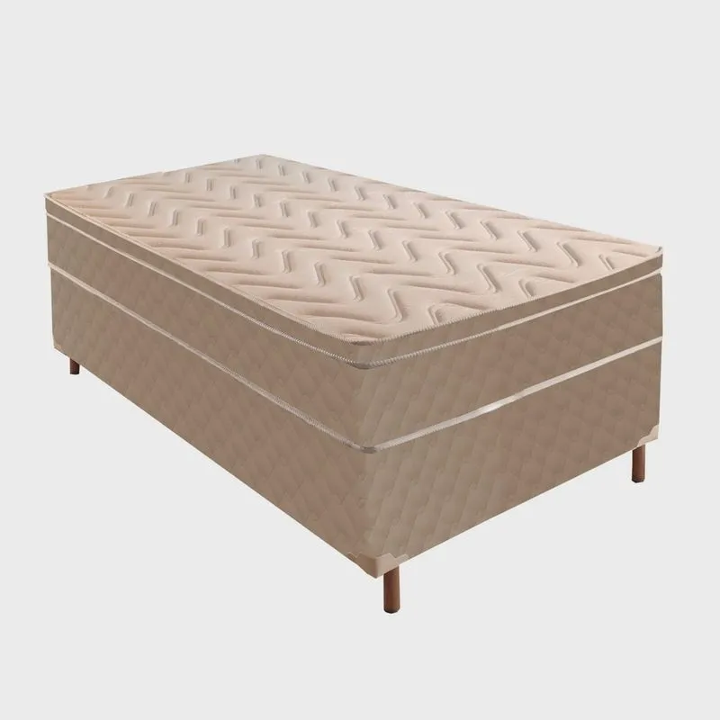 Box Solteiro Florença 42x88x188cm com Colchão Solteiro Molas Ensacadas Júlia 28x88x188cm