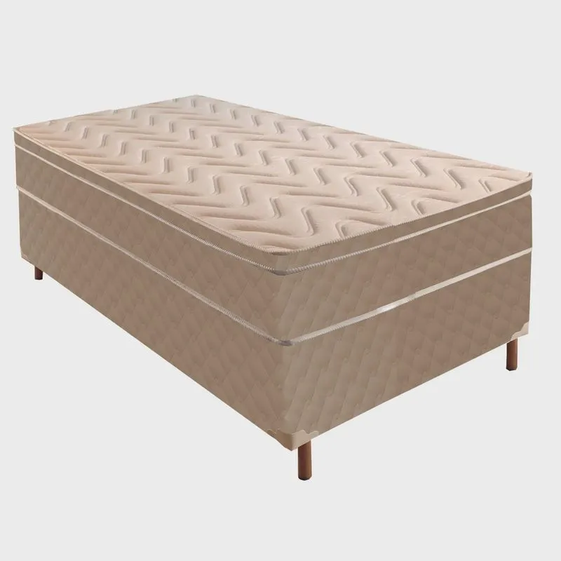 Box Solteiro Júlia 42x88x188cm com Colchão Solteiro Molas Ensacadas Júlia 28x88x188cm