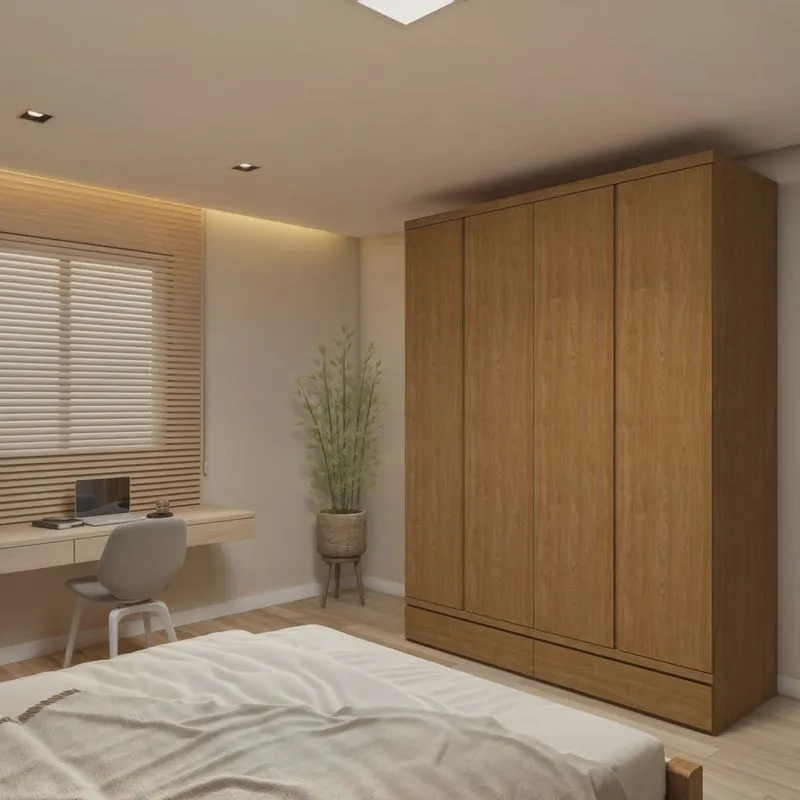 Guarda-roupa 4 Portas 3 Gavetas 100% Mdf Urbano