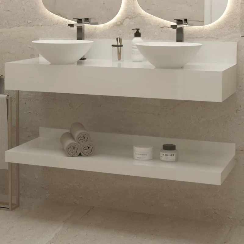 Prateleira De Vidro Para Banheiro 120cm Unique Branco