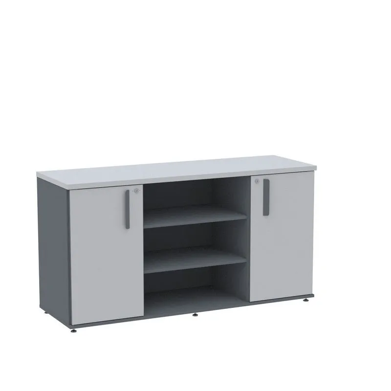 Armário Credenza 02 Portas Pivotante Credc1400 Cinza/grafito