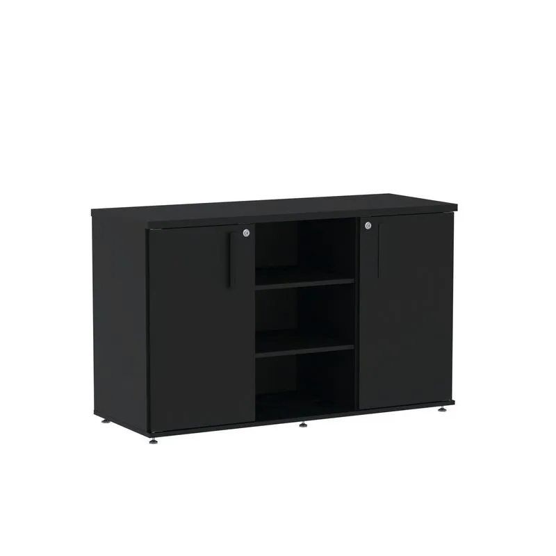Armário Credenza 02 Portas Pivotante Credc1200 Preto