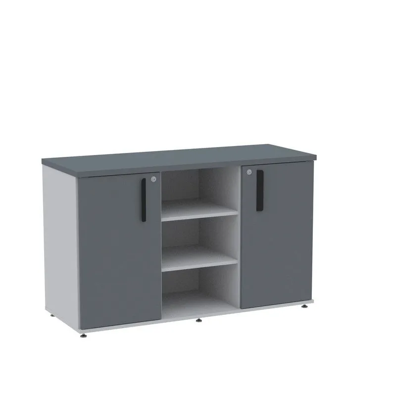 Armário Credenza 02 Portas Pivotante Credc1200 Cinza/grafito