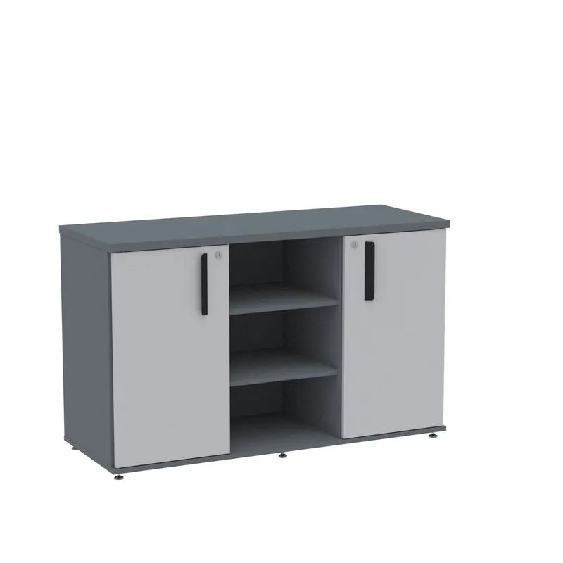 Armário Credenza 02 Portas Pivotante Credc1200 Grafito/cinza