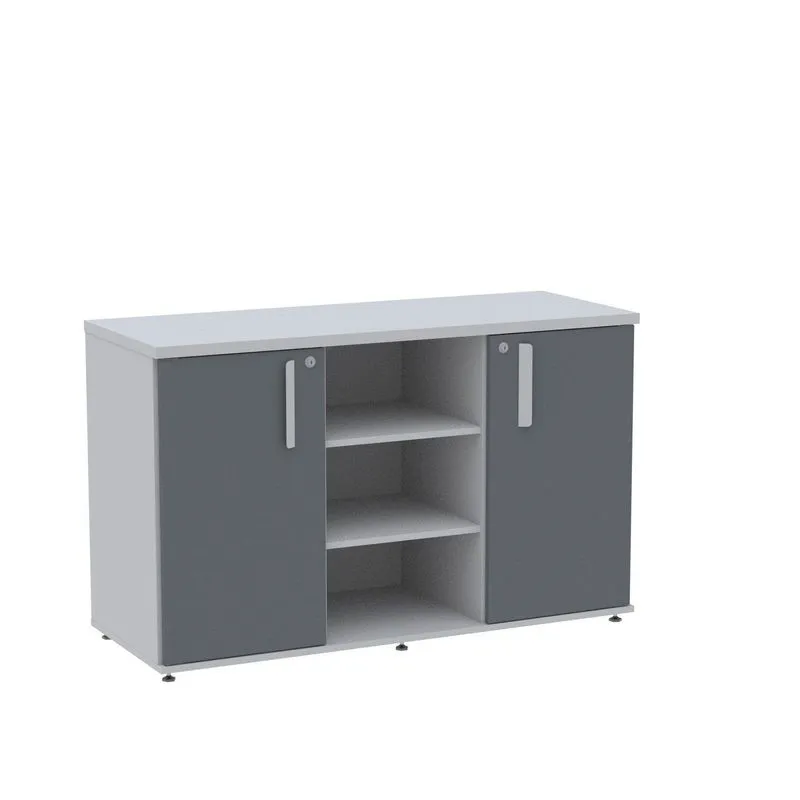 Armário Credenza 02 Portas Pivotante Credc1200 Cinza/grafito