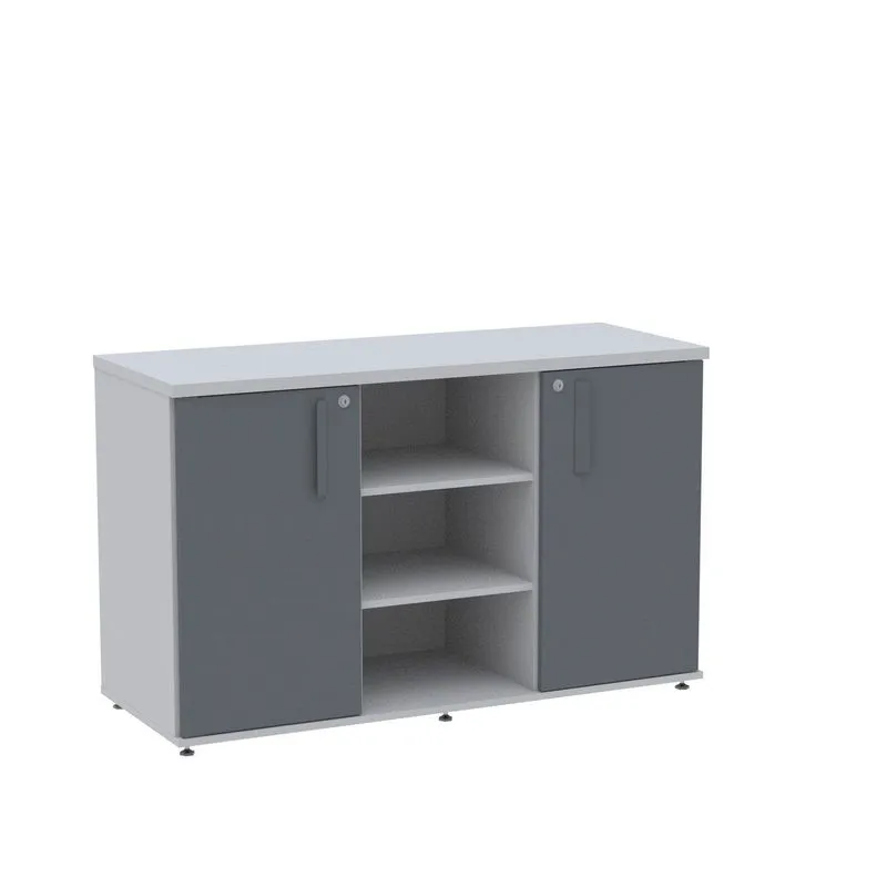 Armário Credenza 02 Portas Pivotante Credc1200 Cinza/grafito