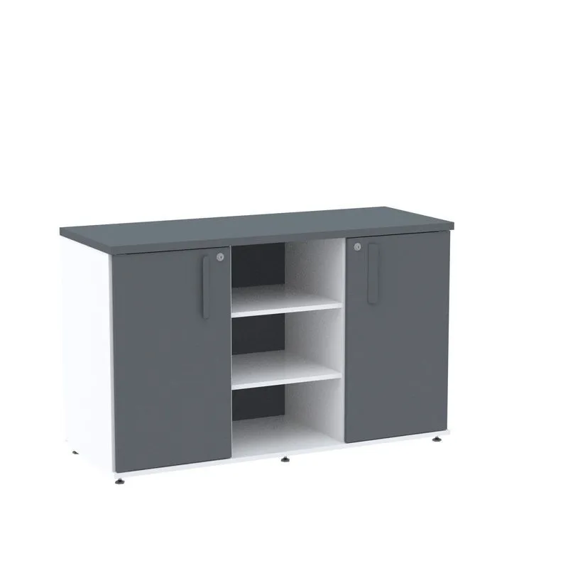 Armário Credenza 02 Portas Pivotante Credc1200 Branco/grafito