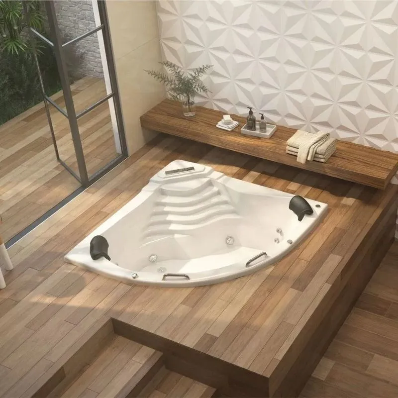 Banheira De Hidromassagem Acapulco Gran Luxo 150x211x51cm - P3 - 220v - Sem Aquecedor Branco