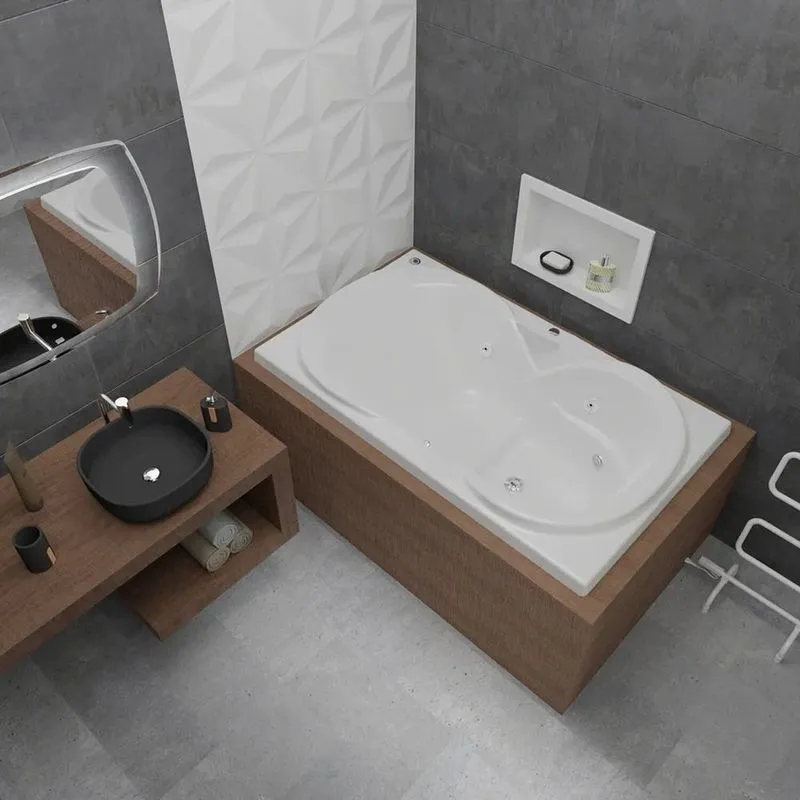 Banheira De Hidromassagem Due Luxo 180x90x50cm - P4 - 220v - Sem Aquecedor Branco