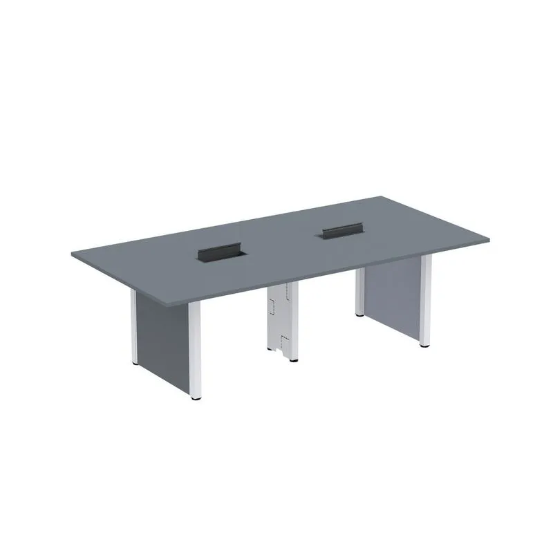 Mesa De Reunião 2400x1200 Mrcpb2412pp Cinza E Branco Grafito/branco