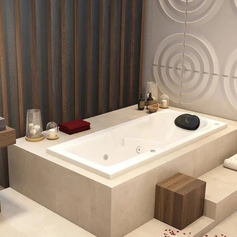 Banheira De Hidromassagem Capri Branca Em Gel Coat Super Luxo 135x80x46cm - P6 - 220v - Com Aquecedo Branco