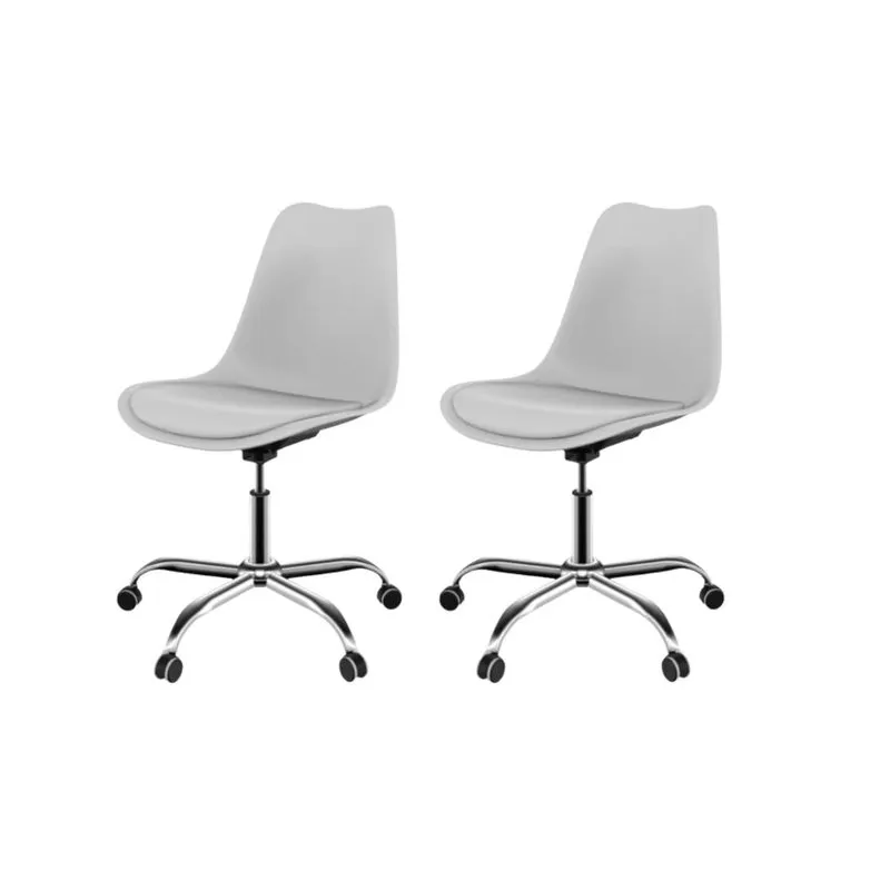 Kit 2 Cadeiras Para Escritório Eames Saarinen Office Branco