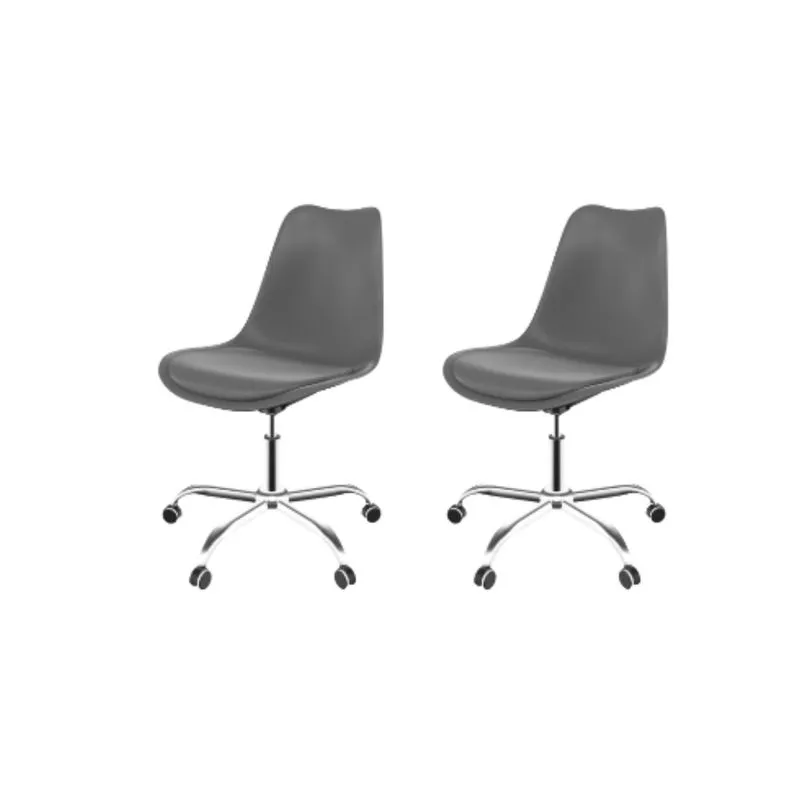 Kit 2 Cadeiras Para Escritório Eames Saarinen Office Cinza Konkret