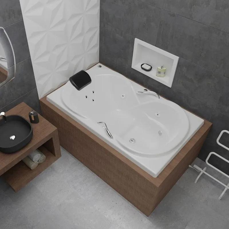 Banheira De Hidromassagem Due Gran Luxo 150x90x50cm - P3 - 220v - Com Aquecedor Branco