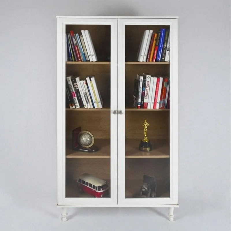 Estante Para Livros Ditália 2 Portas Vidro E-957
