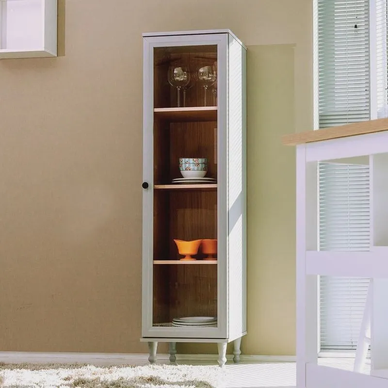 Cristaleira Estante Para Livros 1 Porta Vidro E-963 Cinza
