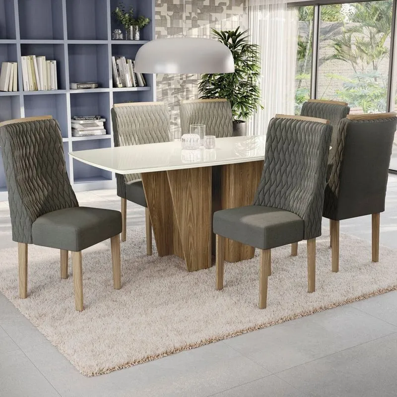 Base Para Mesa De Jantar 6 Lugares 100% Mdp Nogueira