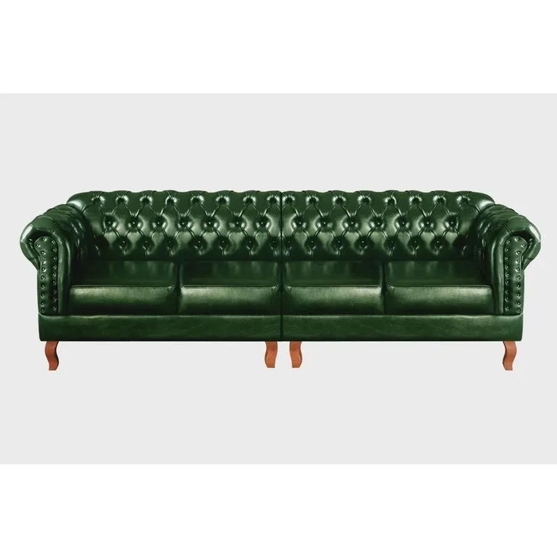 Sofá Dom Pedro Chesterfield Modulado 4 Lugares Decoração Sara Recepção