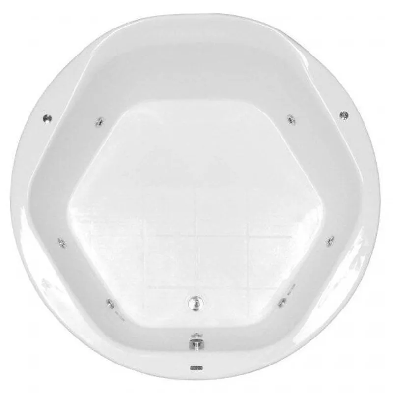 Banheira Hidromassagem Astra Hexa Luxo 180cmx180mx50cm - 04 Jatos Branco Gel-coat P4 Sem Aquecedor 110v