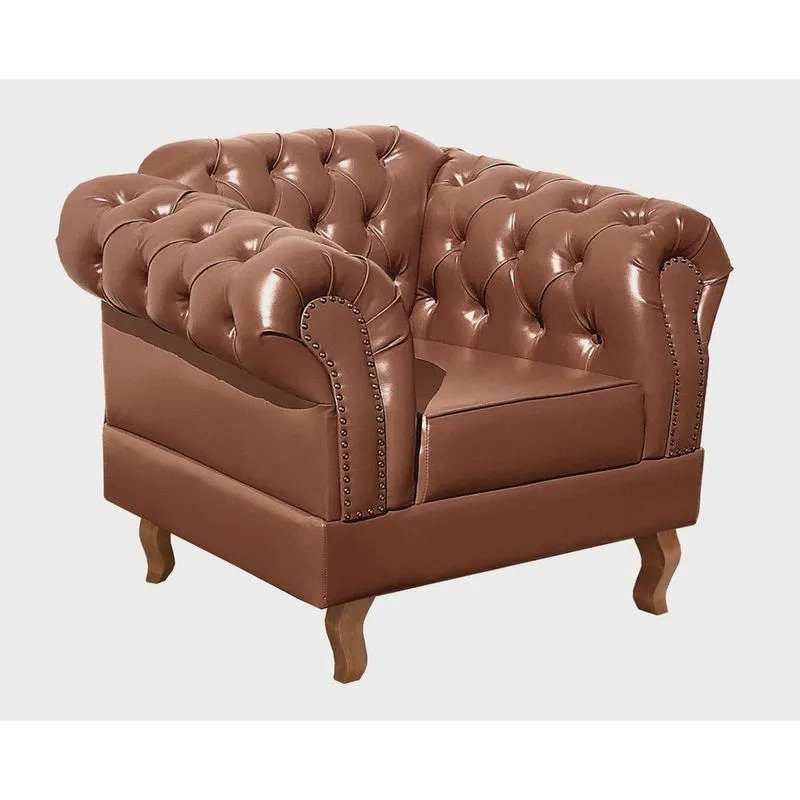 Poltrona Dom Pedro Chesterfield Retrô Decorativa