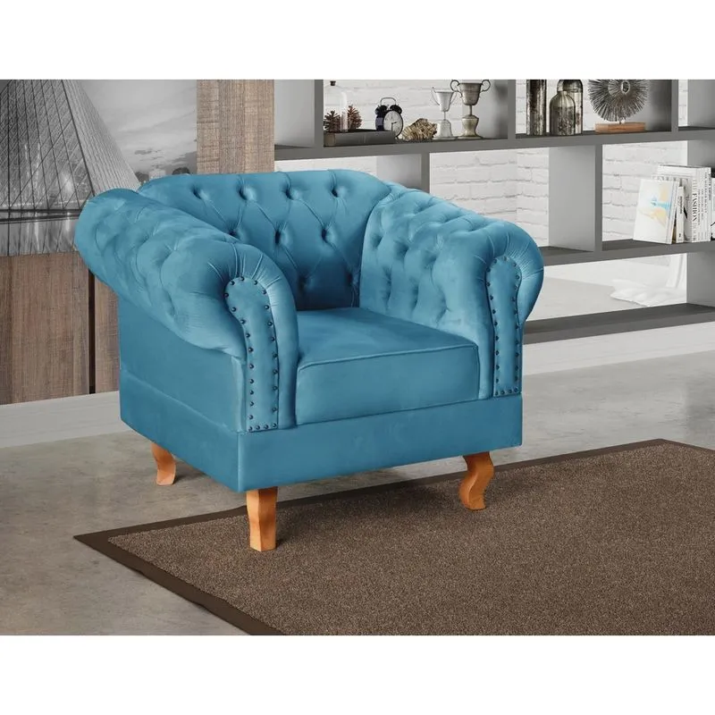Poltrona Dom Pedro Chesterfield Retrô Decorativa