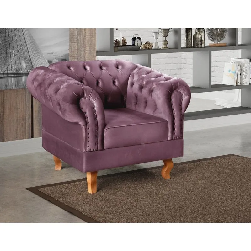 Poltrona Dom Pedro Chesterfield Retrô Decorativa