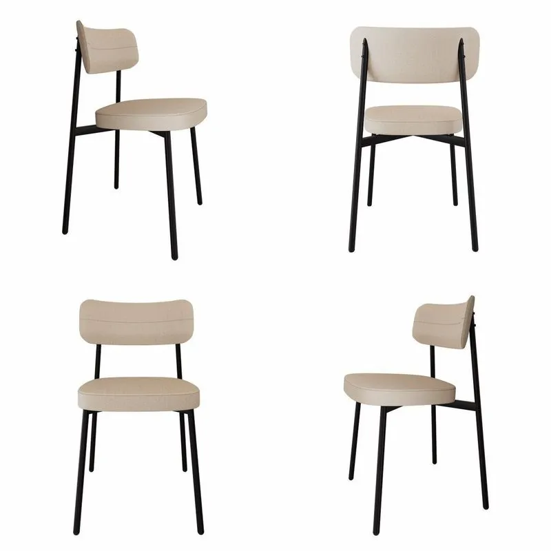 Cadeira Alloa Fixa Com 4 Pés 500 X 447 X 838 Mm Com 4 Unidades Corriente Areia/preto Epoxi