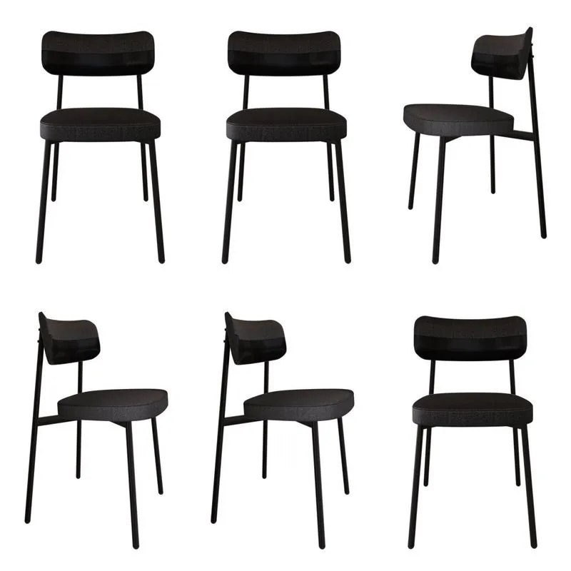 Cadeira Fixa Com 4 Pés 50 X 44,7 X 83,8 Cm Com 6 Unidades Alloa Corriente Preto/preto