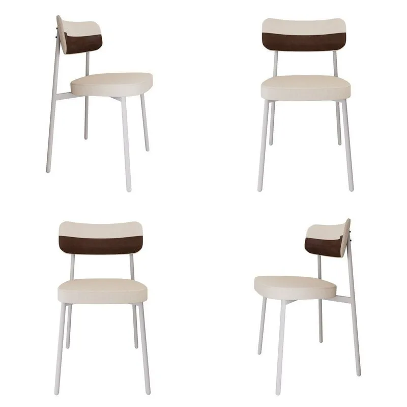 Cadeira Alloa Fixa Com 4 Pés 50 X 44,7 X 83,8 Cm Com 4 Unidade Palha/whisky/branco Epoxi