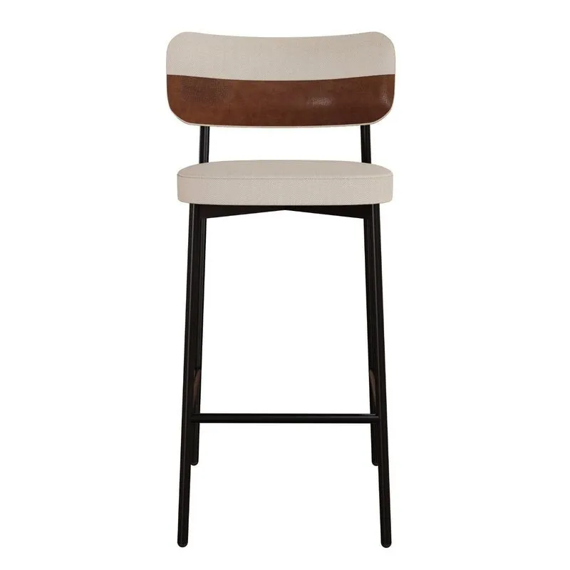 Banqueta Alloa Fixa Com 4 Pés 50 X 44,7 X 163,5cm Com 1 Unidade Areia/whisky/preto Epoxi