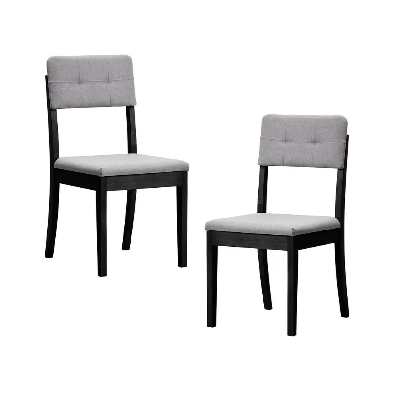 Kit 2 Cadeiras Estofadas Tiê CabeCasa MadeiraOriginals Cinza/Preto Preto/Cinza