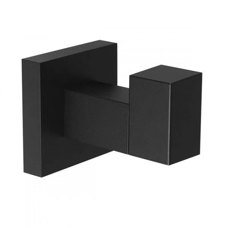 Kit 2 Cabides Para Toalha Quadra Meber Metais Cinza/preto Preto
