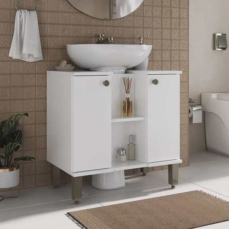 Armário de Banheiro 60 Cm para Lavatório com Coluna