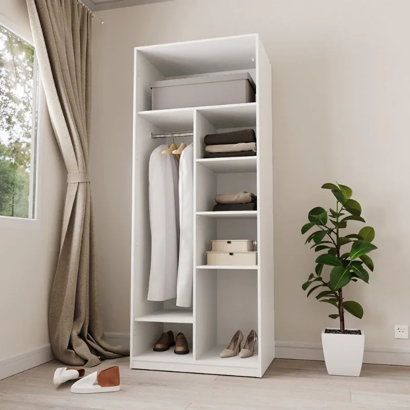Guarda-Roupa Planejado 80cm sem Portas com Prateleiras Jade CabeCasa MadeiraOriginals Branco/Fosco Branco Fosco