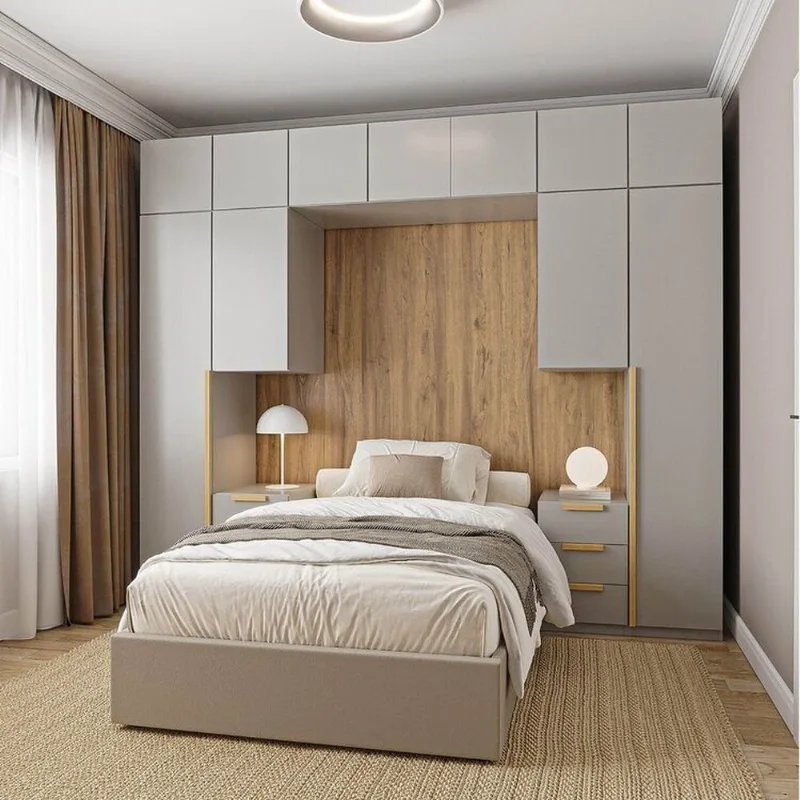 Guarda-Roupa Planejado 10 Peças 11 Portas com 2 Mesas de Cabeceira Jade CabeCasa MadeiraOriginals Cinza/Urbano Cinza Urbano