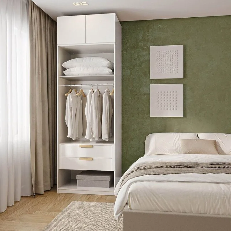 Guarda-Roupa Planejado 2 Peças 2 Portas Jade CabeCasa MadeiraOriginals Branco/Fosco Branco Fosco