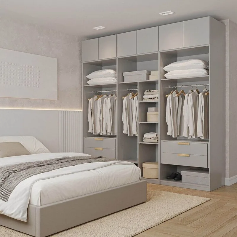 Guarda-Roupa Planejado 6 Peças 6 Portas Jade CabeCasa MadeiraOriginals Cinza/Urbano Cinza Urbano
