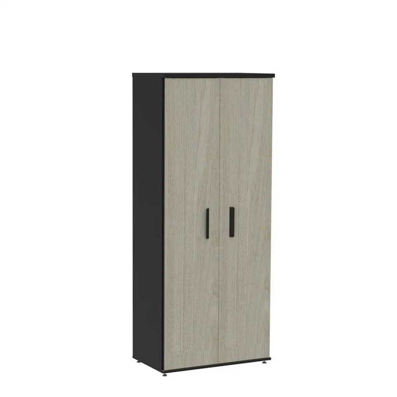 Armário Para Escritório Alto 02 Portas Pivotante Aac1900 Preto/nogueira Casasblanca