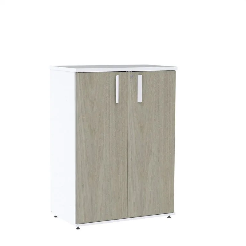 Armário Intermediário 02 Portas Pivotante Aic1100 Branco/noce Naturalle