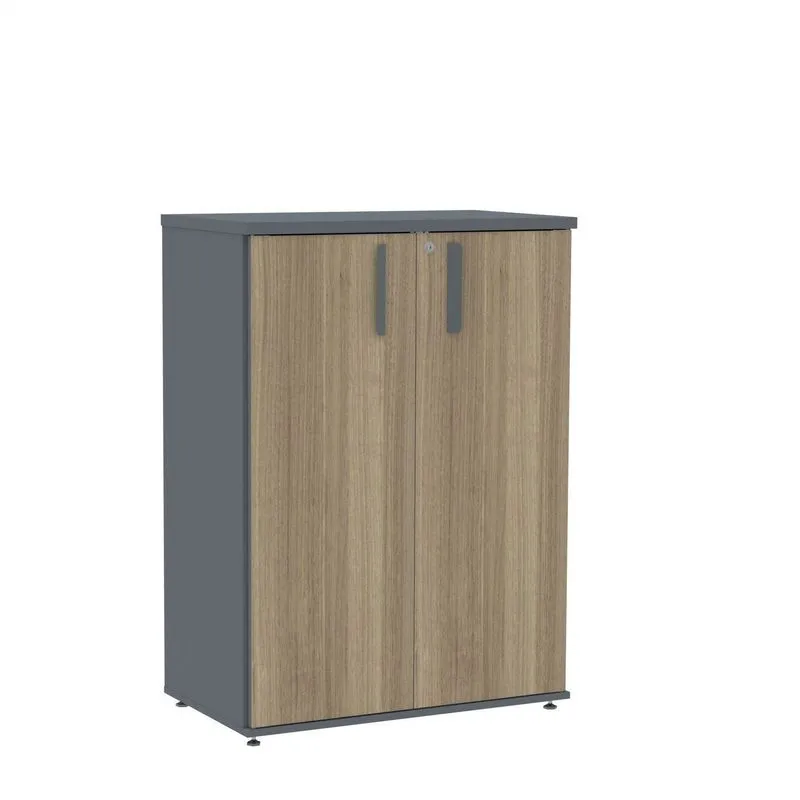 Armário Intermediário 02 Portas Pivotante Aic1100 Grafito/noce Naturalle