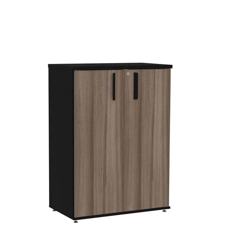 Armário Intermediário 02 Portas Pivotante Aic1100 Preto/walnut