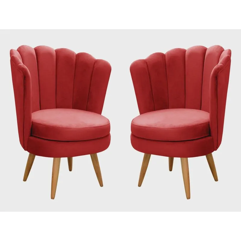Conjunto 2 Poltronas Pétala Cadeiras Decorativas Flor